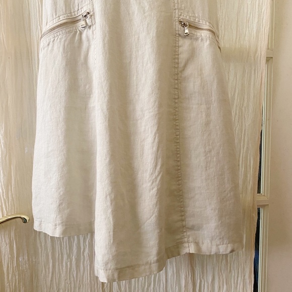 Inizio Linen Dress-Asymmetrical Hem-Cream-Size Med - Picture 3 of 8
